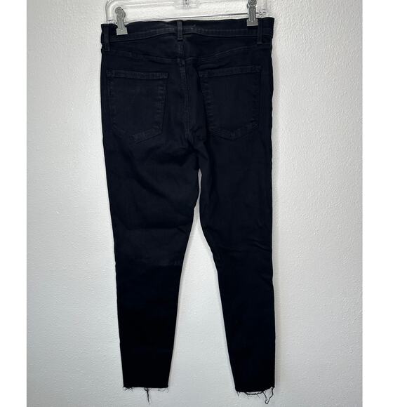 J Brand Vesper Black Alana High Waist Raw Hem Ankle Skinny Jeans 30 - Picture 7 of 16